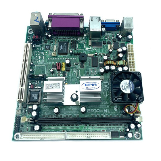 VIA Technologies EPIA-ML8000AG - VIA Motherboard - Mini ITX User Manual