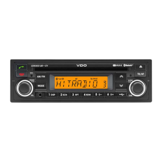 VDO CD 9303UB-CV Manual