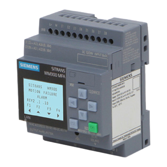 Siemens SITRANS WM300 MFA Operating Instructions Manual