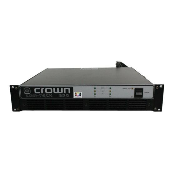 Crown Com-Tech CT-1600 Quick Reference