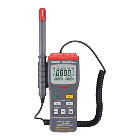 Mgl MASTECH MS6505 Quick Start Manual