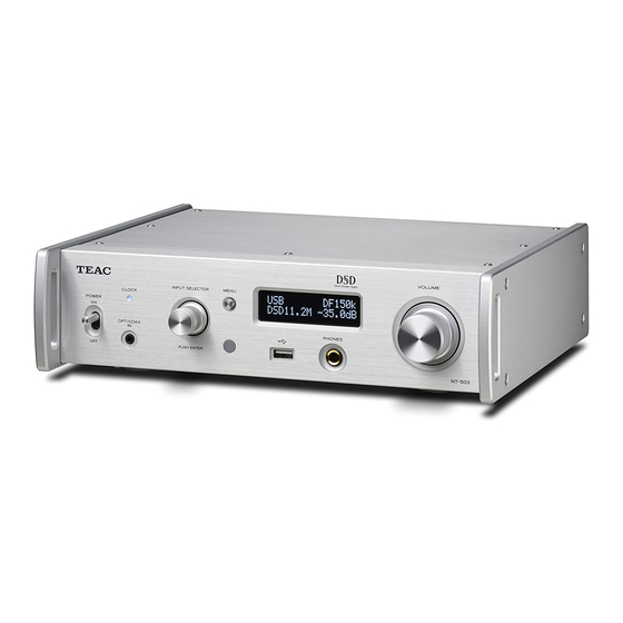 User Manuals: Teac NT-503 USB DAC/network player