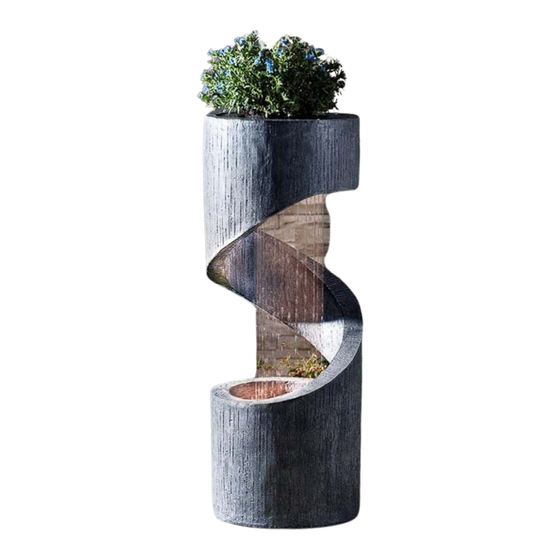 Serenity Spiral Rainfall Water Feature Instruction Manual