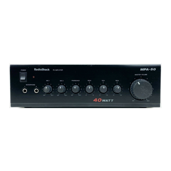 Radio Shack MPA-50 Owner's Manual