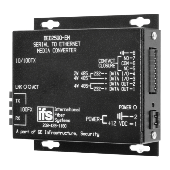 Interlogix DED2500-E Installation & Operation Instructions