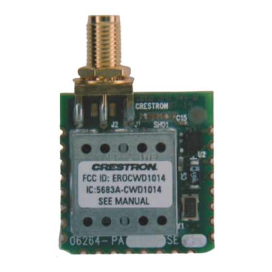 Crestron CWD1014 Operation Manual