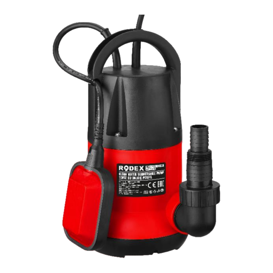User Manuals: RODEX RDX814 Water Submersible Pump
