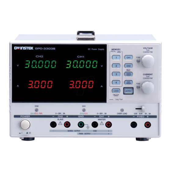 GW Instek GPD-3303 Series User Manual