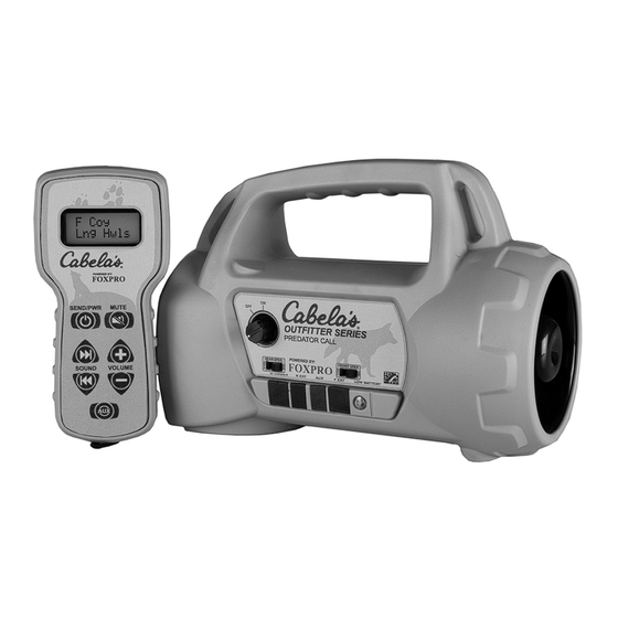 Foxpro Cabela’s Outfitter Series Instruction Manual