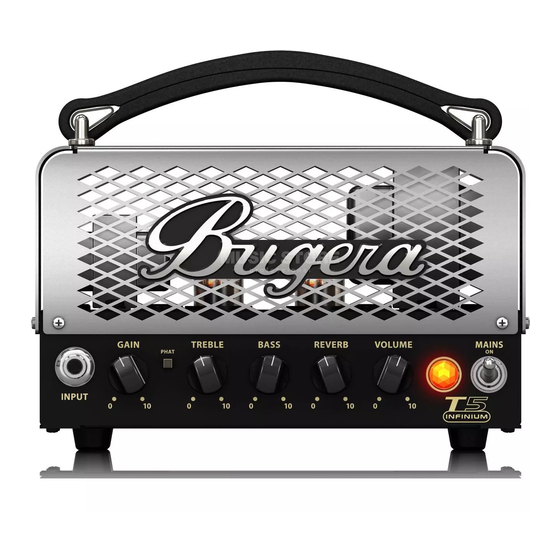 Bugera T5 Infinium Quick Start Manual