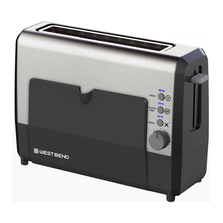 West Bend QUIKSERVE 77222 / 77224 - Toaster Manual