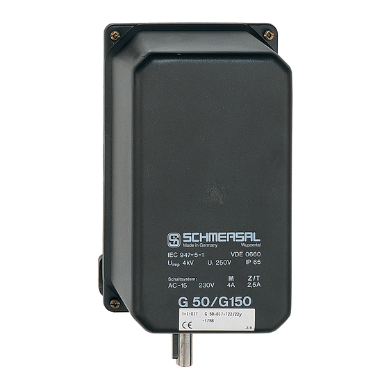 schmersal G50 Operating Instructions Manual