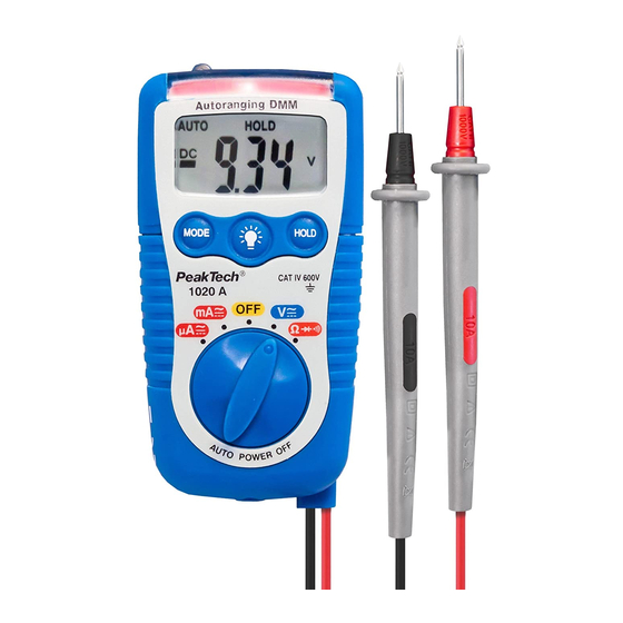 PeakTech 1020 A Operation Manual
