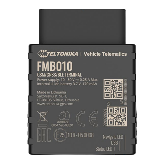 Teltonika FMB010 Quick Manual