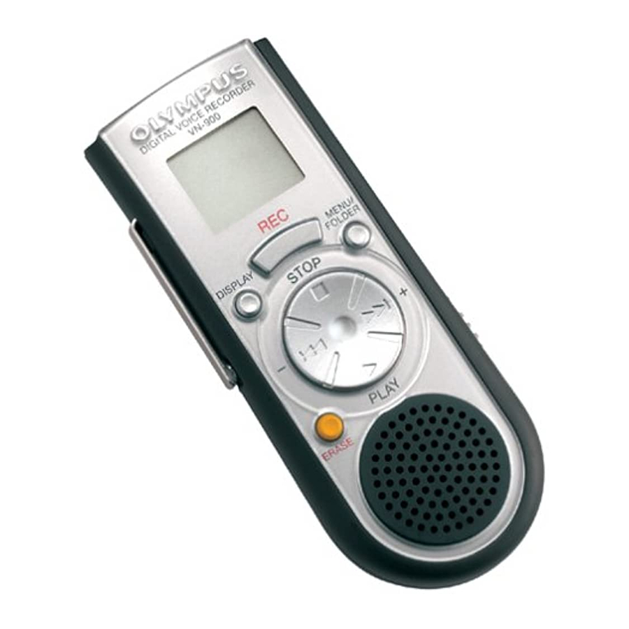 Olympus VN-900, VN-1800, VN-3600 - Digital Voice Recorder Manual