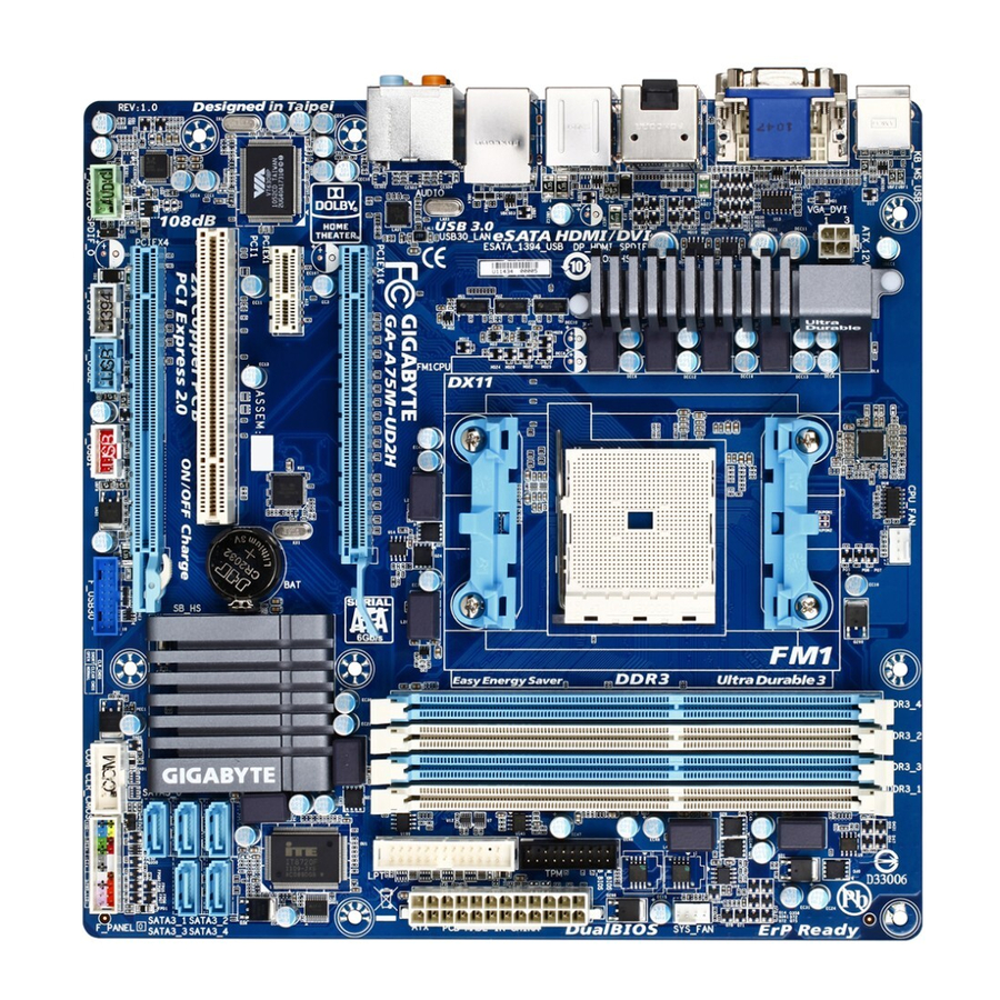 Gigabyte GA-A75M-UD2H User Manual