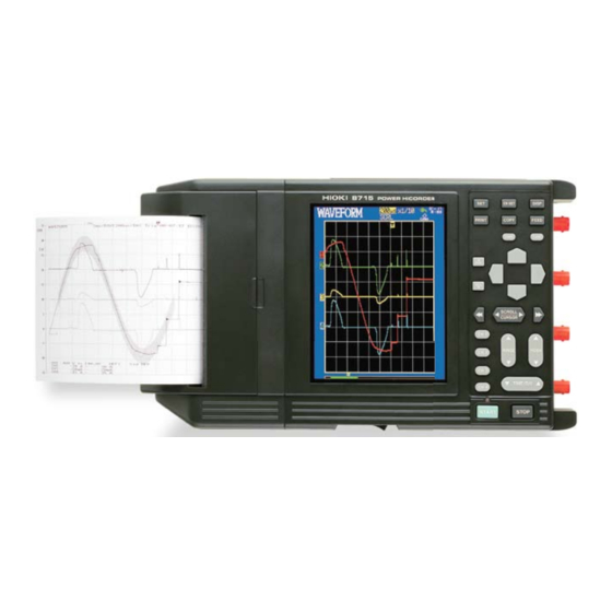 Hioki POWER HiCORDER 8715-01 Simple Setup Manual