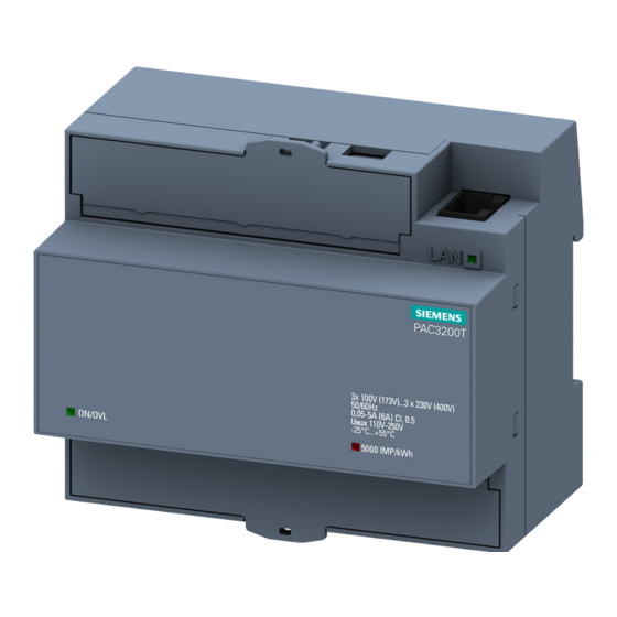 Siemens SENTRON PAC3200T Product Manual