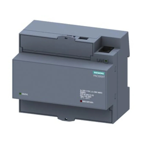 Siemens SENTRON PAC3200T Manuals