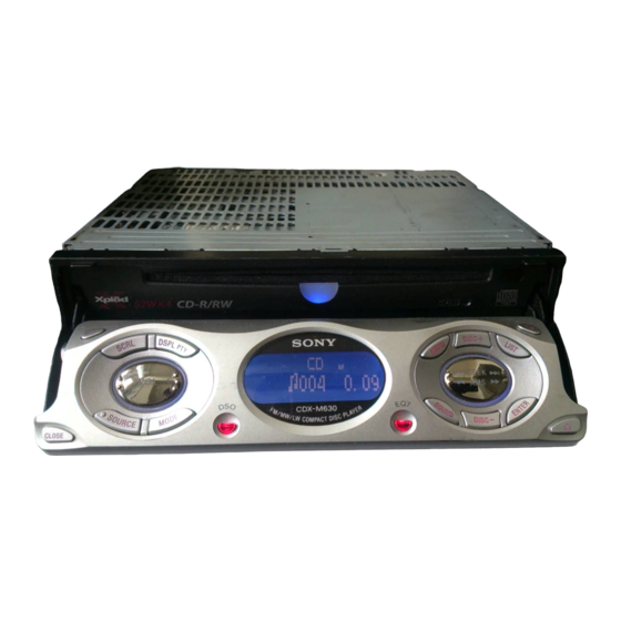 Sony CDX-M630 Operating Instructions Manual