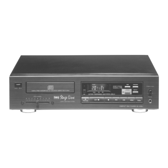 IMG STAGE LINE CD-102DJ Instruction Manual And Use