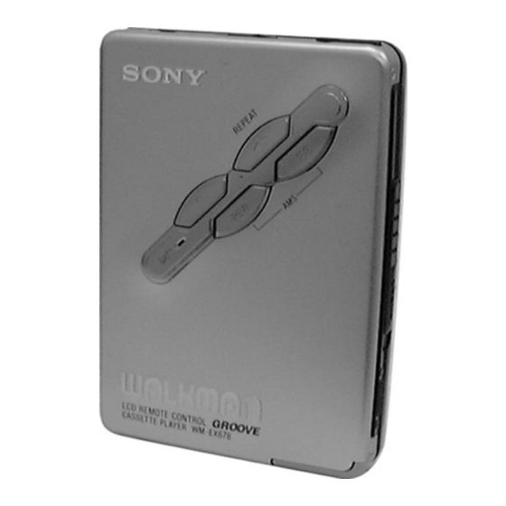 Sony Walkman WM-EX678 Service Manual