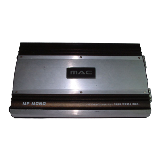 MAC Audio MP MONO Owner's Manual/Warranty Document