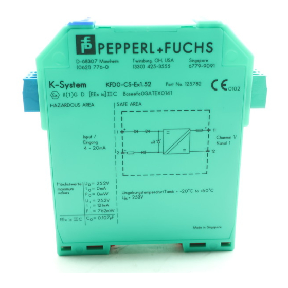 Pepperl+Fuchs KFD0-CS-Ex 56 Series Manual
