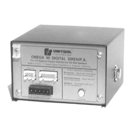 Federal Signal Corporation Unitrol Omega 90 Installation Manual