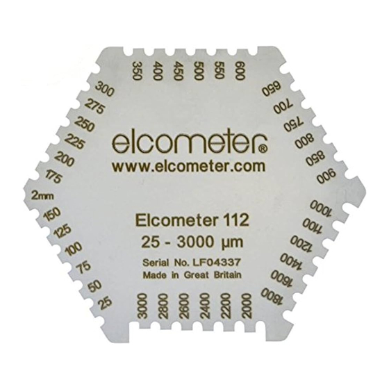 Elcometer 112 Operating Instructions Manual