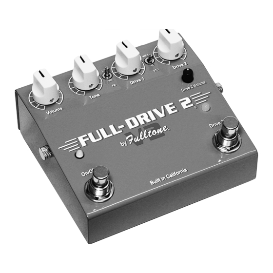 Fulltone FULL-DRIVE 2 Quick Start Manual