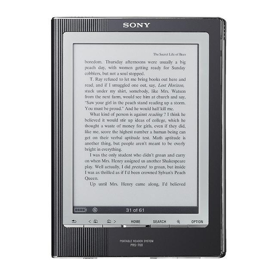 Sony PRS-700 Quick Start Manual