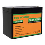 ECO-WORTHY 256Wh LiFePO4 12V 20Ah, lithium battery 12V with BMS