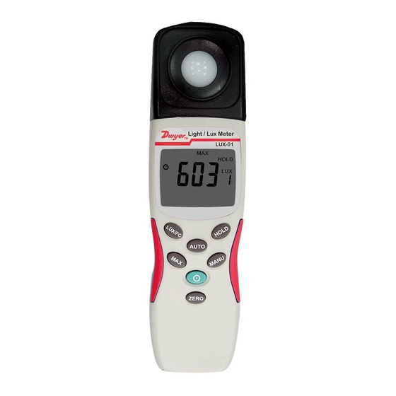 Dwyer Instruments LUX-01 Installation And Operating Instructions
