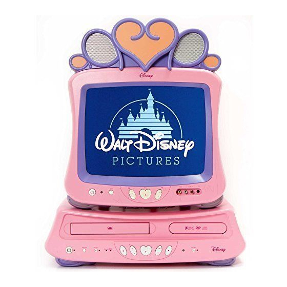 Disney Princess TV Cinderella Blue DT1350-CIN w Speakers & Remotes +  DVD2050-CIN