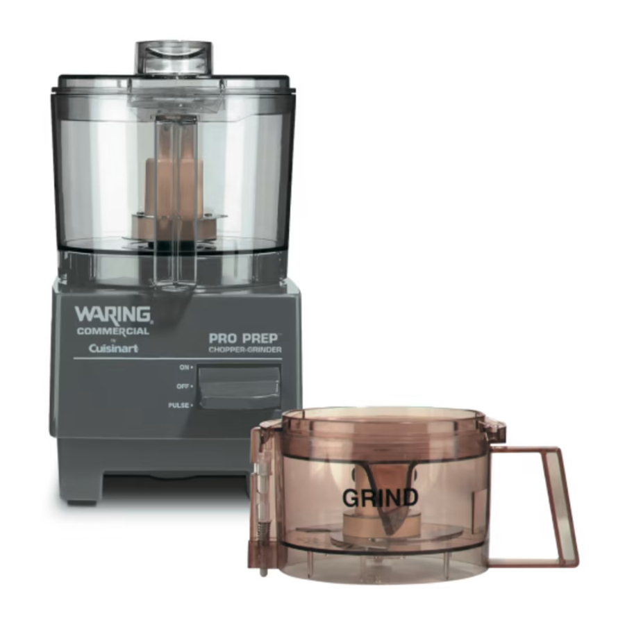 WARING COMMERRCIAL PRO PREP WCG75 - Chopper Grinder Manual