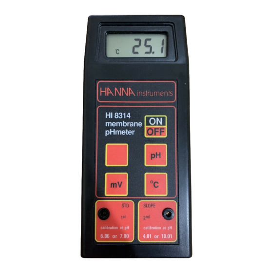 Hanna Instruments HI 8014 Instruction Manual