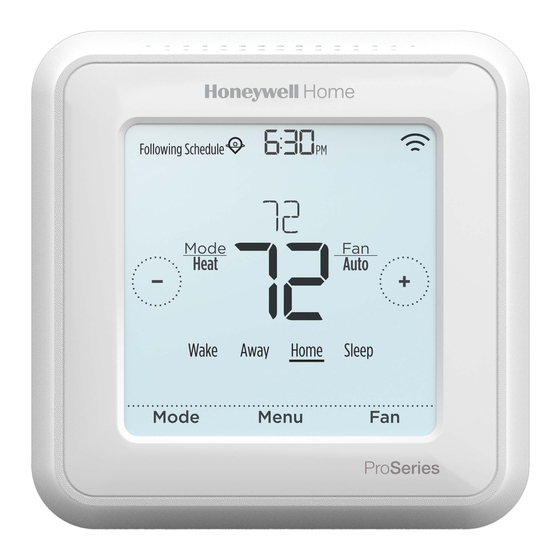 Honeywell T6 Pro Smart Getting Started