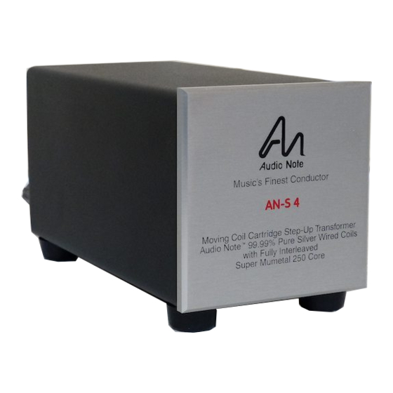 Audio Note AN-S4 Owner's Information