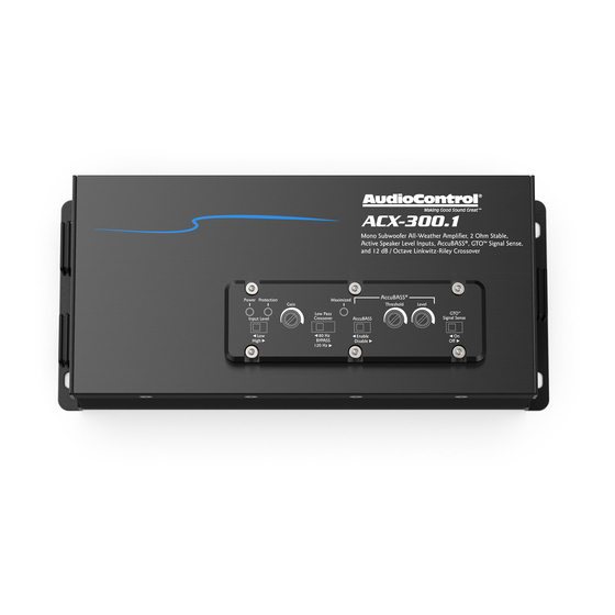 AudioControl ACX-300.1 Quick Start Manual