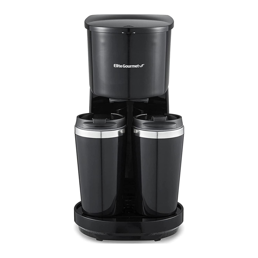 Elite Gourmet EHC116 - Dual Coffee Maker Brewer, Includes Two 14 Oz Travel Mugs Manual