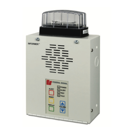 Federal Signal Corporation Informer-IP Wall Mount B Series Description, Specifications, Installation, And Operation Manual