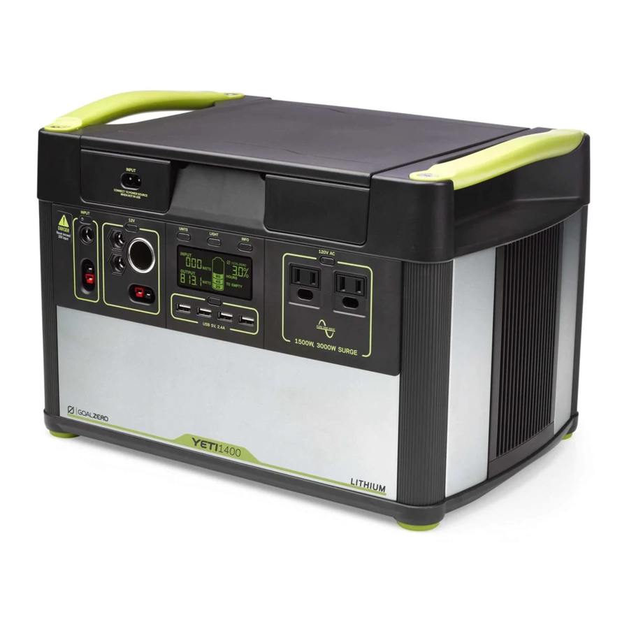 GOAL ZERO Yeti 1400 Lithium Portable Power Station Manual