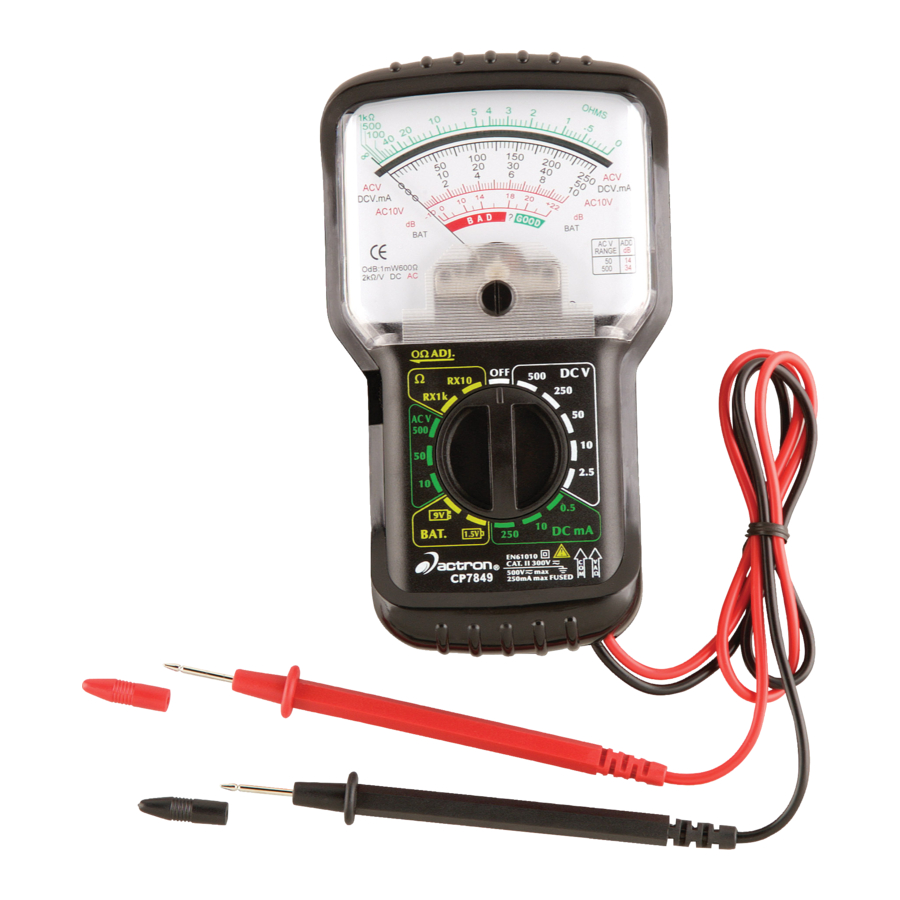 Actron CP7849 - Analog Multimeter Manual