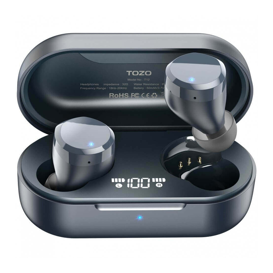 TOZO T12 - Wireless Headphones Quick Start Guide