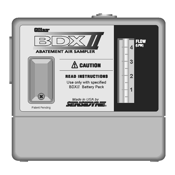 Sensidyne Gilian BDX-II Operation Manual