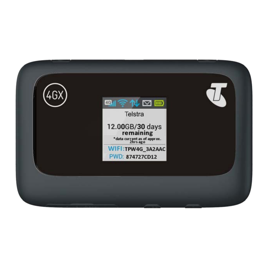 ZTE TELSTRA 4GX WI-FI PLUS (MF910Y) - Modem Manual