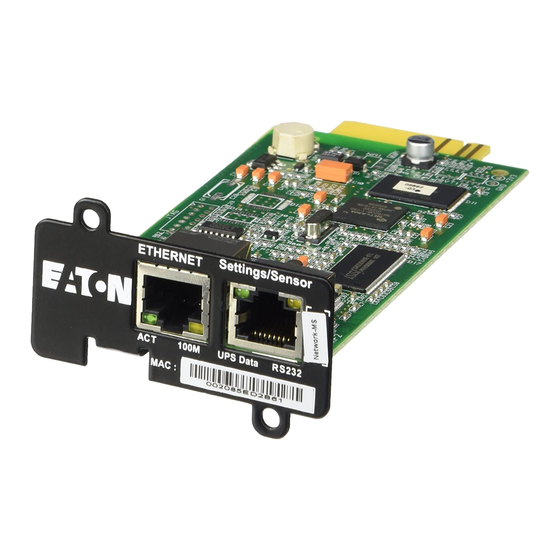 Eaton Network Card-MS Quick Start