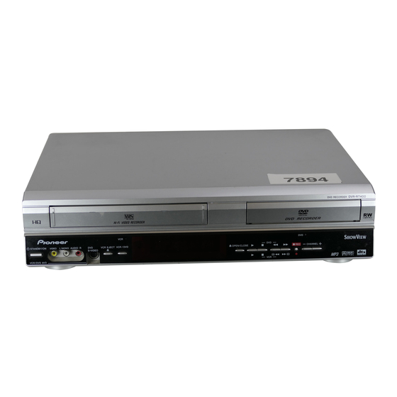 Pioneer DVR-RT400-S Manuals