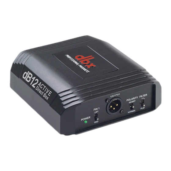 Harman dbx dB12 Owner's Manual